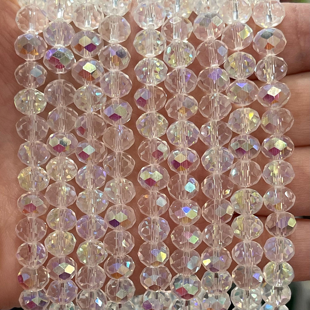 Crystal faceted rondelle 8mm Beads, PBC8C10
