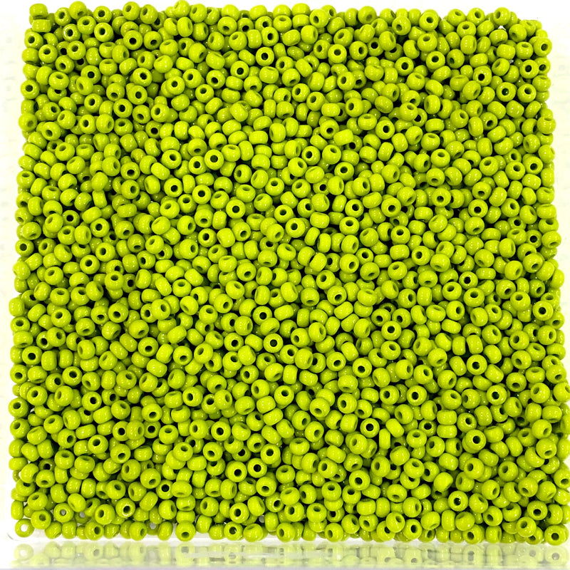Preciosa Seed Beads 8/0 Rocailles-Round Hole-20 Gr, 53430 Opaque Olivine Green