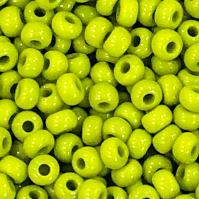 Preciosa Seed Beads 8/0 Rocailles-Round Hole-20 Gr, 53430 Opaque Olivine Green