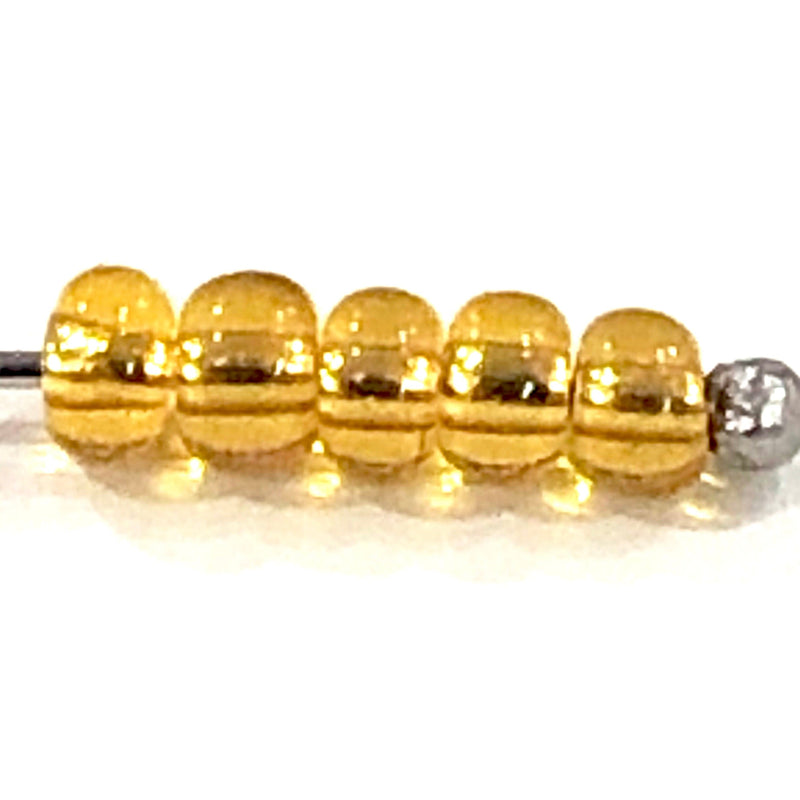 Preciosa  Seed Beads 8/0 Rocailles-Round Hole-100 Gr,17020 Lt Topaz Silver Lined