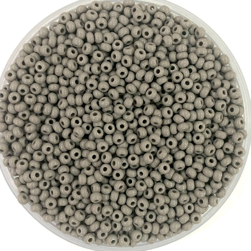 Preciosa Seed Beads 6/0 Rocailles-Round Hole 100 gr, 43020 Opaque Grey