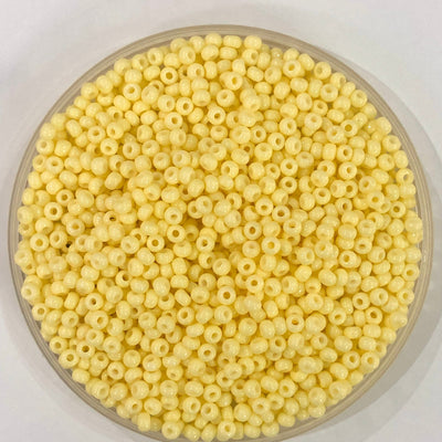 Preciosa Seed Beads 8/0 Rocailles-Round Hole-20 Gr, 03281 Yellow 1 Dyed Chalk White