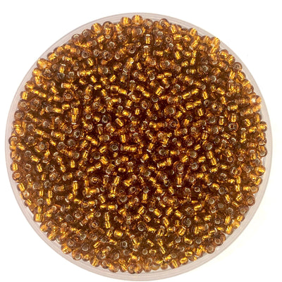 Preciosa  Seed Beads 8/0 Rocailles-Round Hole-20 Gr, 17090 Topaz Silver Lined