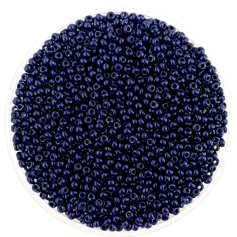 Perles de Rocailles Preciosa 6/0 Rocailles-Trou Rond 100 gr, 33080 Opaque Bleu Foncé