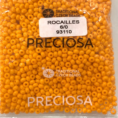 Preciosa Rocailles 6/0 Rocailles-Rundloch 20 gr, 93110 Opaque Orange