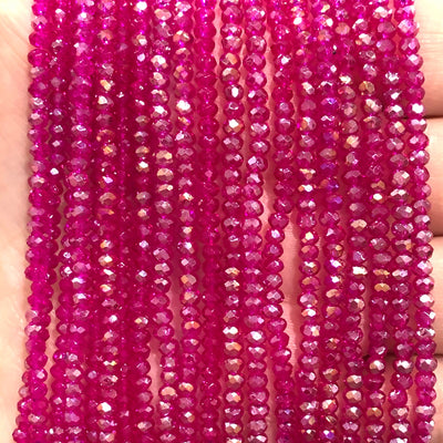 Crystal faceted rondelle - 150 pcs -3mm - full strand - PBC3C16 £1.5