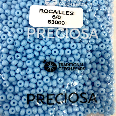 Preciosa Seed Beads 6/0 Rocailles-Rundloch 20 gr, 63000 Lt Türkis
