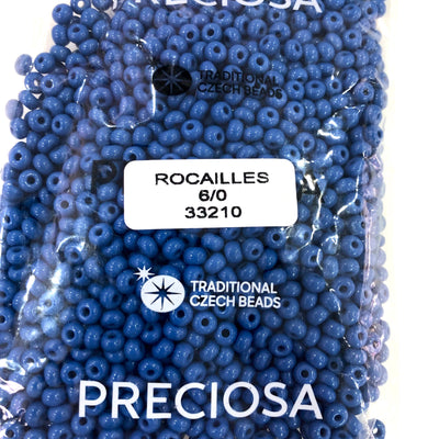 Preciosa Rocailles 6/0 Rocailles-Rundloch 20 gr, 33210 Opaque Blue