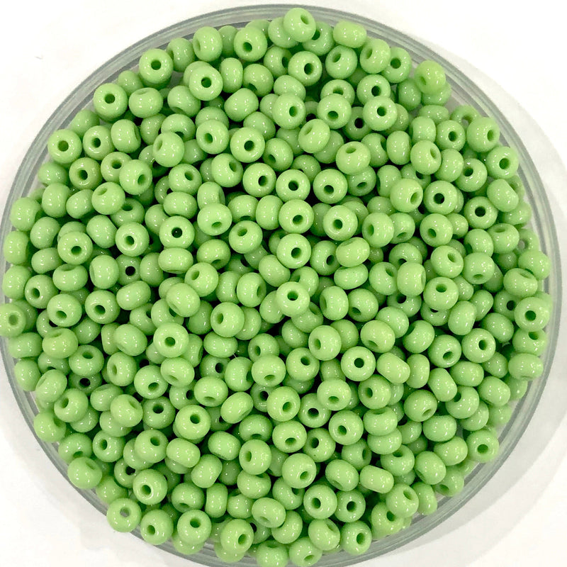 Perles de Rocailles Preciosa 6/0 Rocailles-Trou Rond 100 gr, 53410 Vert Clair Opaque