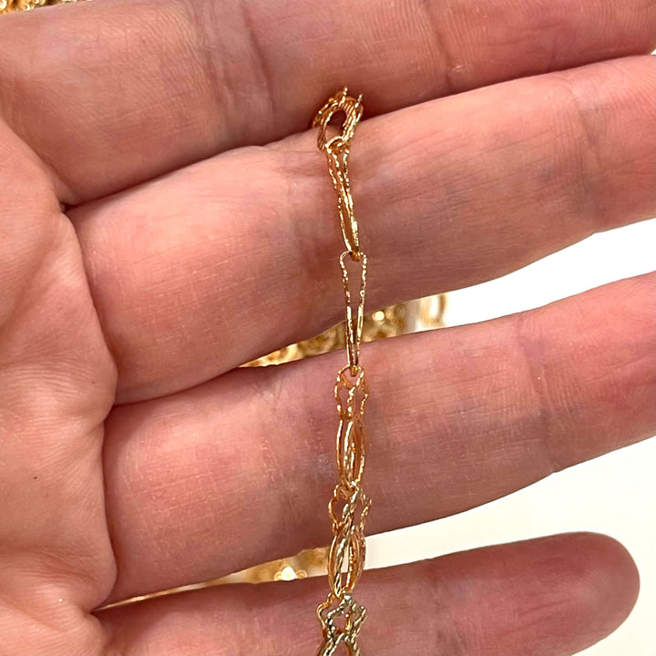 24Kt Gold Plated 5mm Double Layer Soldered Chain, 5mm Gold Chain