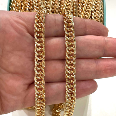 24Kt Gold Plated 9X7mm Open Ring Chain, 9X7mm  Gold Chain£7