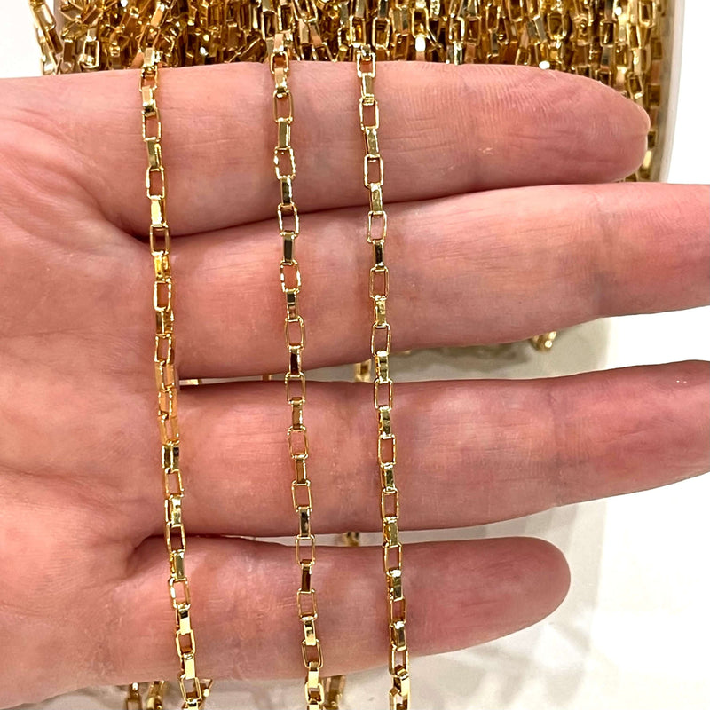 24Kt Shiny Gold Plated Chain 4x2mm Open Links