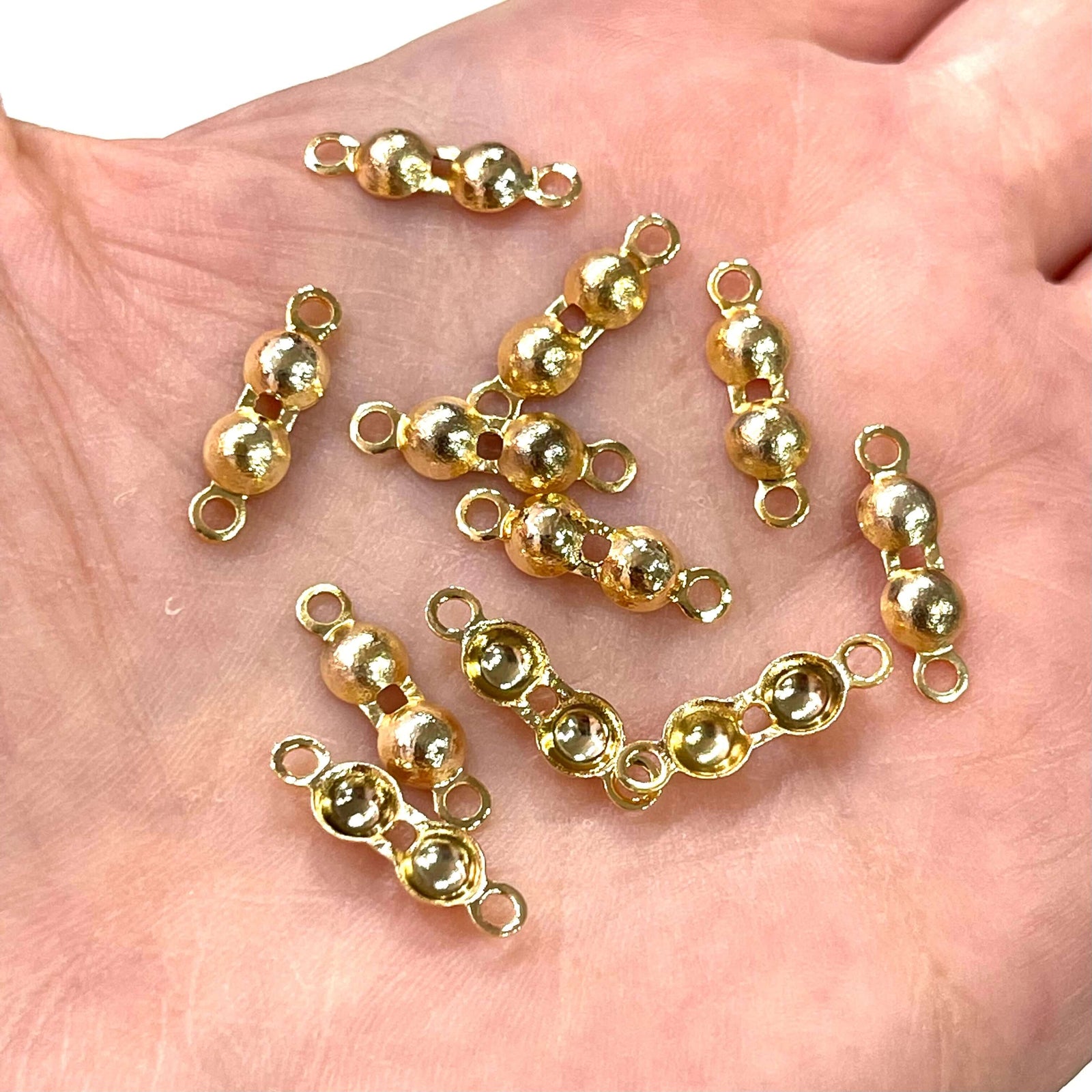 24k Gold Plated Bead Tip Clamshells, Fold Over Crimp Bead, Knot Tip Cover Ends, Knot Covers