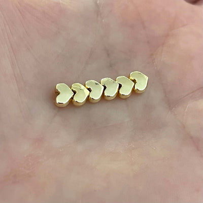 24Kt Gold Plated 4mm Heart Spacers, 24Kt Gold Heart Spacers, 100 Pcs in a Pack£10