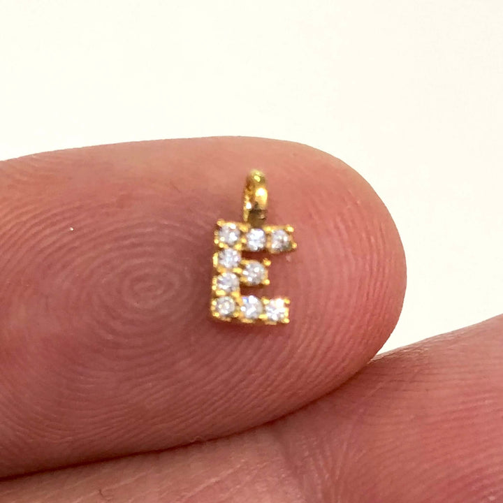 24Kt Gold Plated Brass Micro Pave Initial Charms