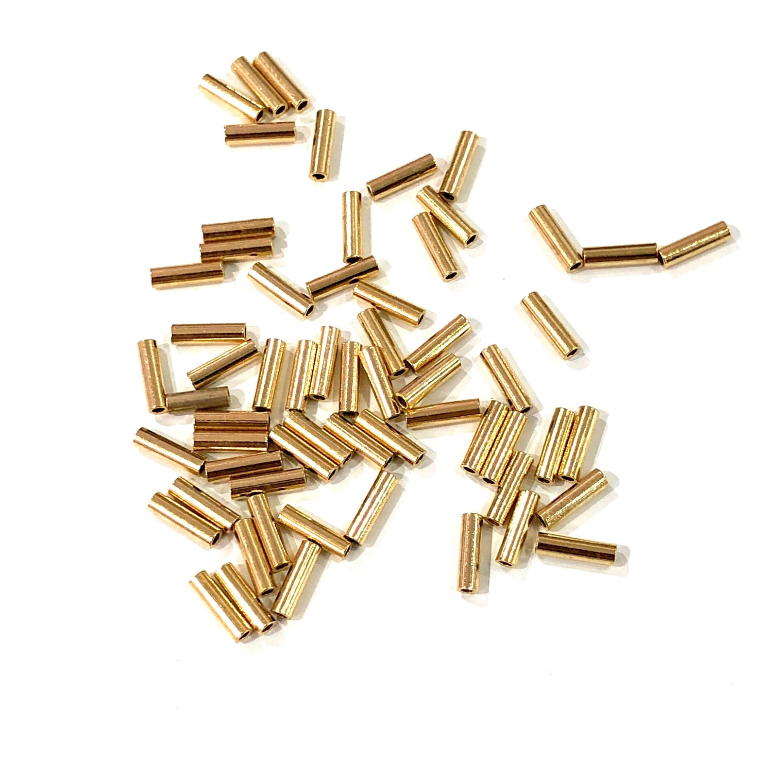 24Kt Gold Plated 6mm Spacer Tubes, Gold Spacer Tubes, 25 Pcs in a pack