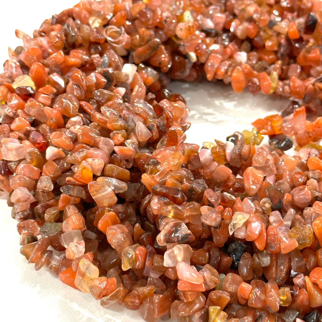 90 cm Strand Freeform Carnelian Agate Chips, Long strand 36&