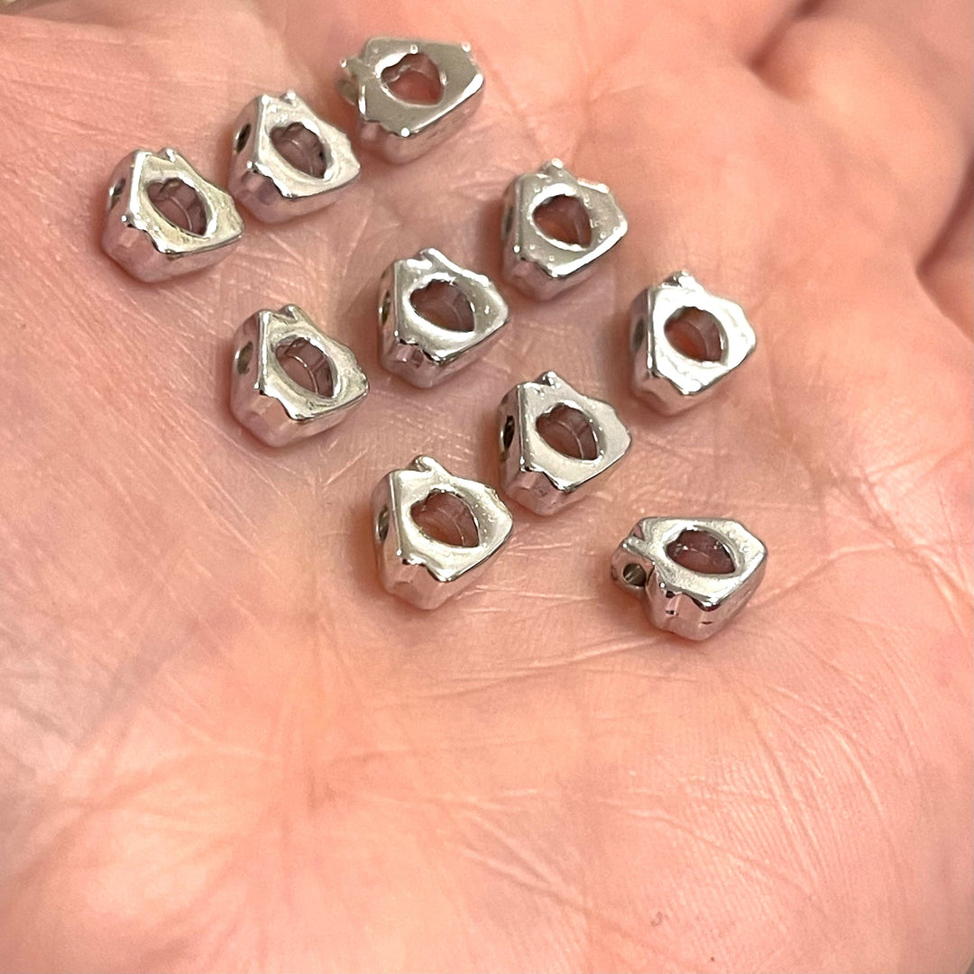 Rhodium Plated Love Home Spacer Charms, 10 pcs in a pack