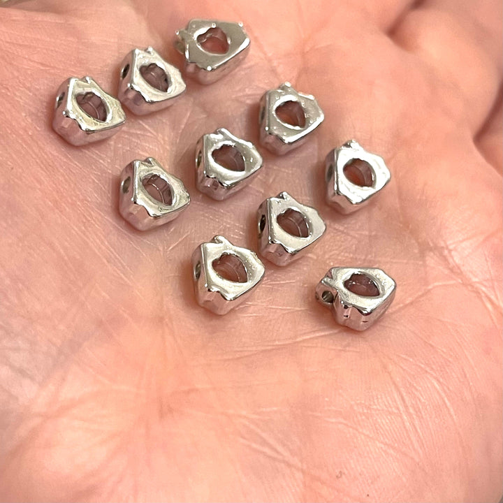 Rhodium Plated Love Home Spacer Charms, 10 pcs in a pack