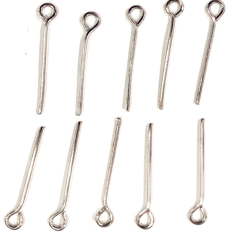 20mm Rhodium Plated Brass Eye pins, 0.7mm by 20mm, Rhodium Eye Pins 20mm£1.5