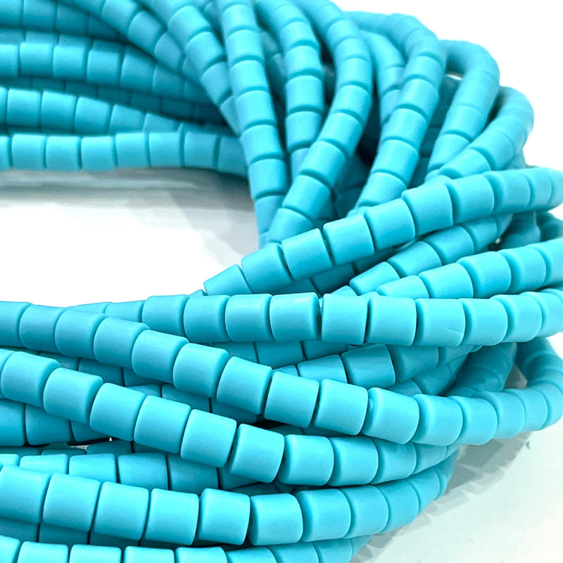 Blaue Polymer-Ton-Perlen, 6 x 6 mm, Abstandshalter aus Polymer-Ton, 6 mm