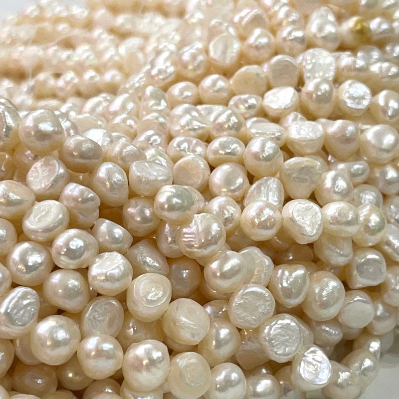 Ivory White Baroque Oval Loose Freshwater Pearls 8x9mm