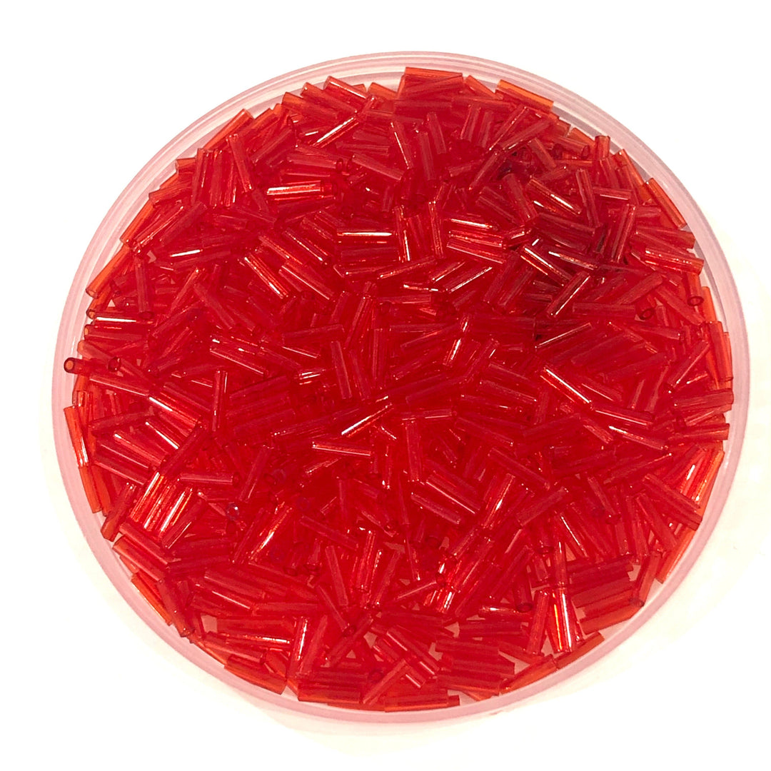 Miyuki Bugles size 6mm 0140 Light Red 10 grams.