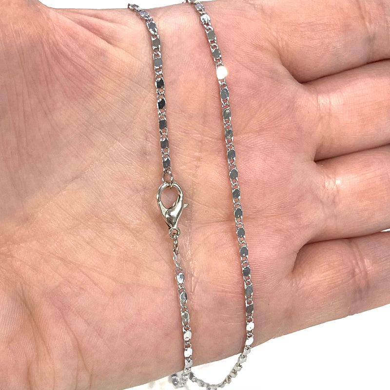 Rhodium Plated Necklace Chain, Rhodium Plated Ready Necklace, 18 Inches Ready Necklace