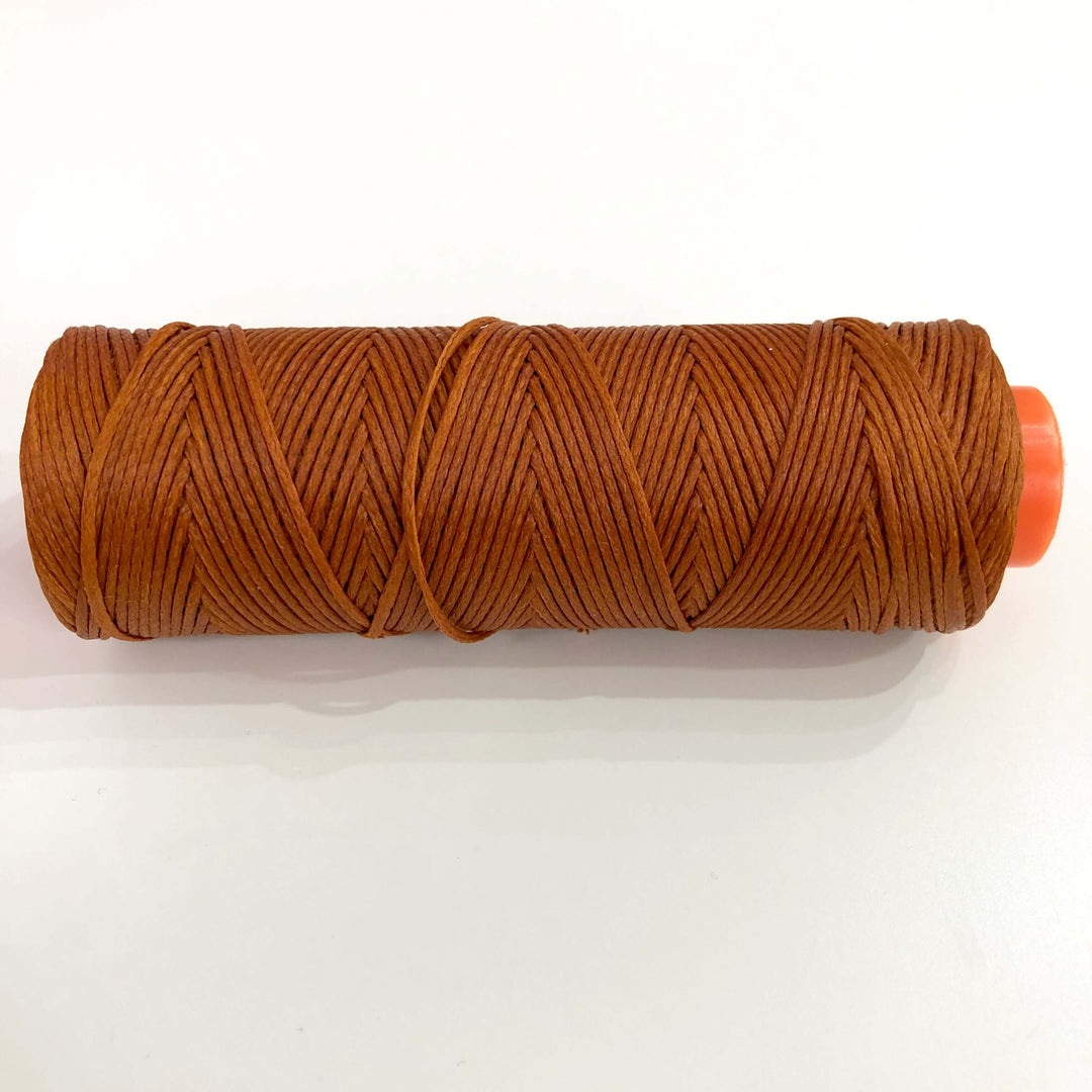 Brown Waxed Cotton Cord - 1mm, 100m Reel