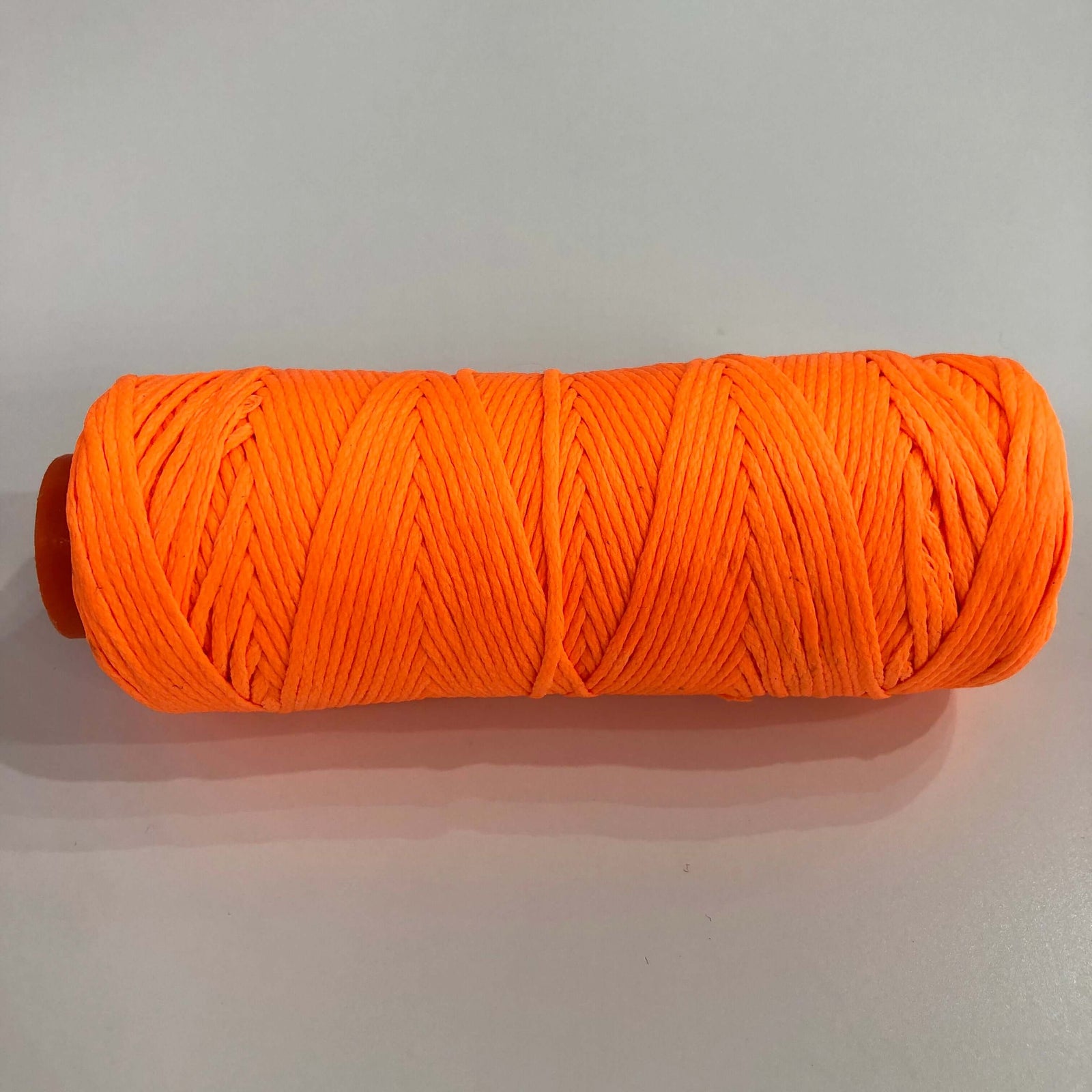 Neon Orange Waxed Cotton Cord - 1mm, 100m Reel
