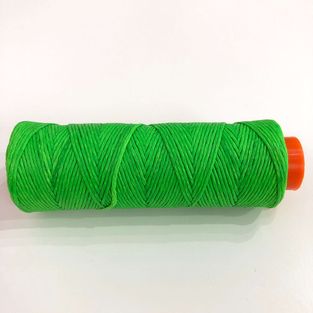 Neon Green Waxed Cotton Cord - 1mm, 100m Reel
