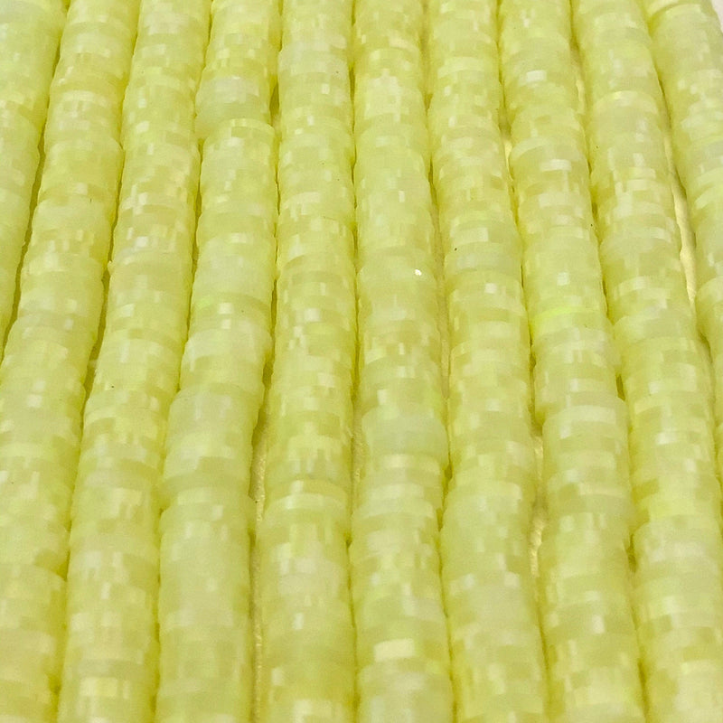 Gesprenkelte gelbe Heishi-Perlen, Polymer Clay 6x1MM Vinyl-Perlen