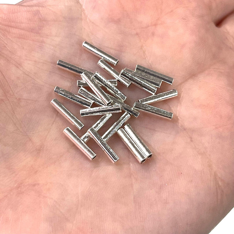 Silver Plated 10mm Spacer Tubes, Silver Spacer Tubes, 25 Pcs in a pack