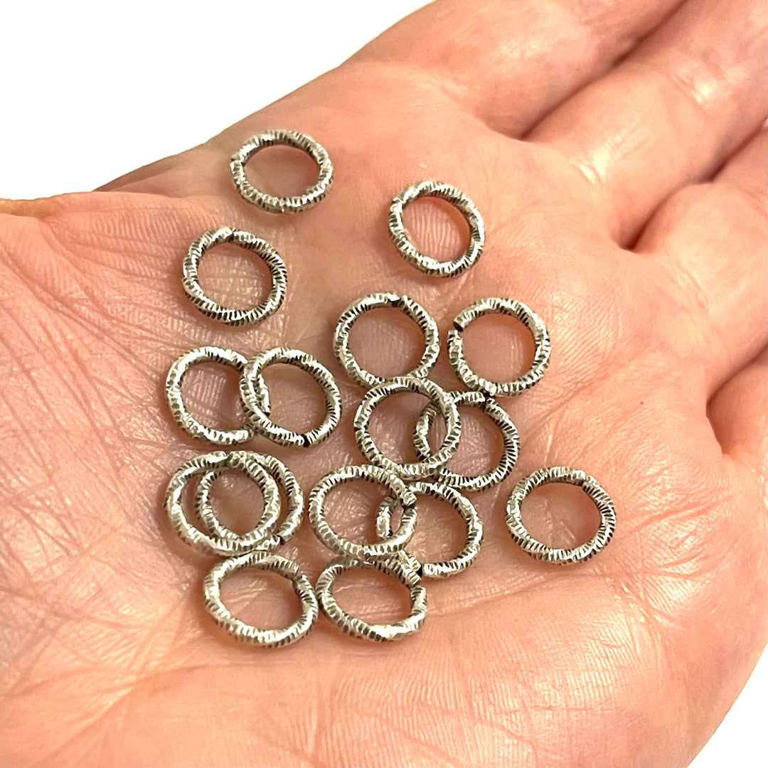 Antique Silver Plated Open Ring, 10mm Silver Rings, 10 pcs in a pack