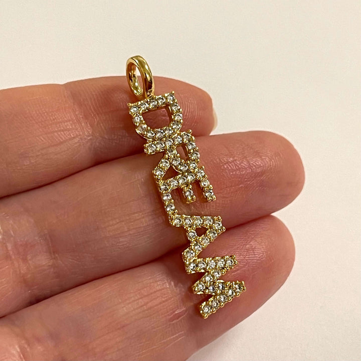 24Kt Gold Plated Brass Micro Pave Zirconia Dream Pendant