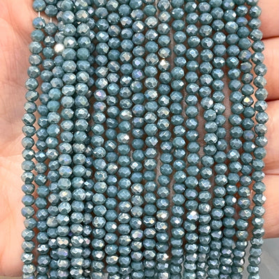 Crystal faceted rondelle - 150 pcs -3mm - full strand - PBC3C8 £1.5
