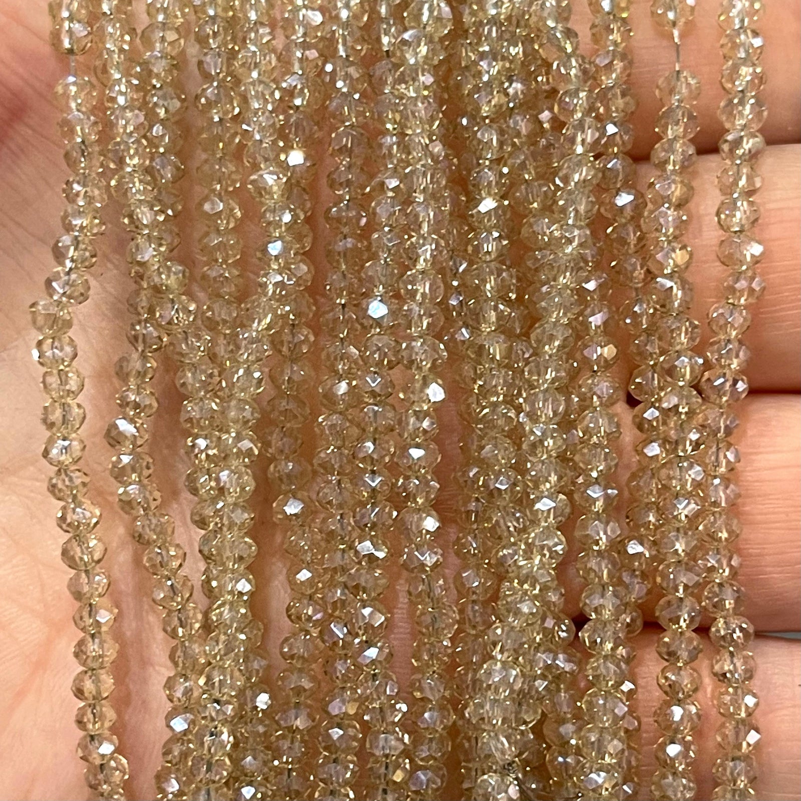 Crystal faceted rondelle 3mm Beads, PBC3C23