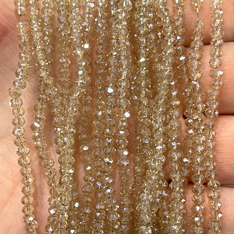Crystal faceted rondelle - 150 pcs -3mm - full strand - PBC3C23 £1.5