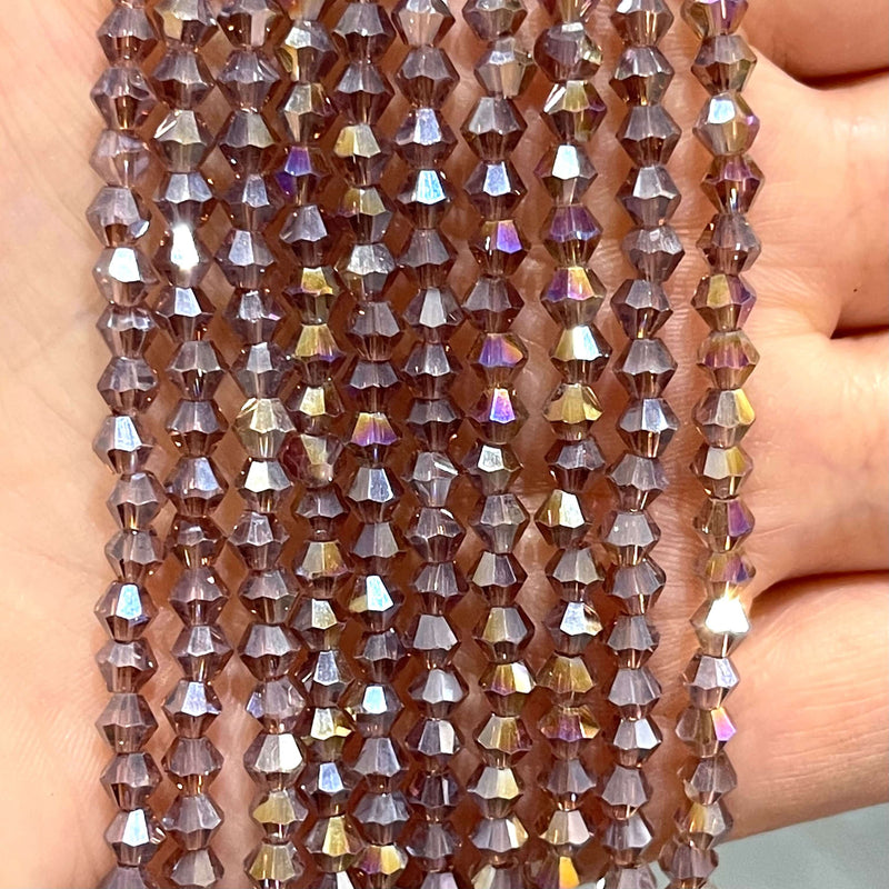 4mm Crystal faceted bicone - 115 pcs -4 mm - full strand - PBC4B26,Crystal Bicone Beads, Crystal Beads, glass beads, beads £1.5