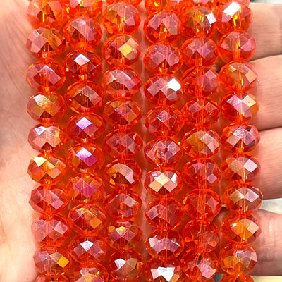 Crystal faceted rondelle - 72 pcs - 10 mm - full strand - PBC10C13,Crystal Beads, Beads, glass beads, beads crystal rondelle beads £3