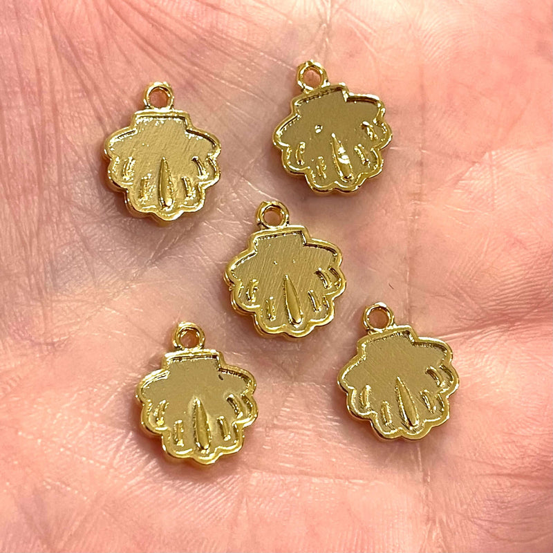 24Kt Gold Plated Brass Oyster Charms, Gold Plated Brass Oyster Charms, 10 pcs in a pack