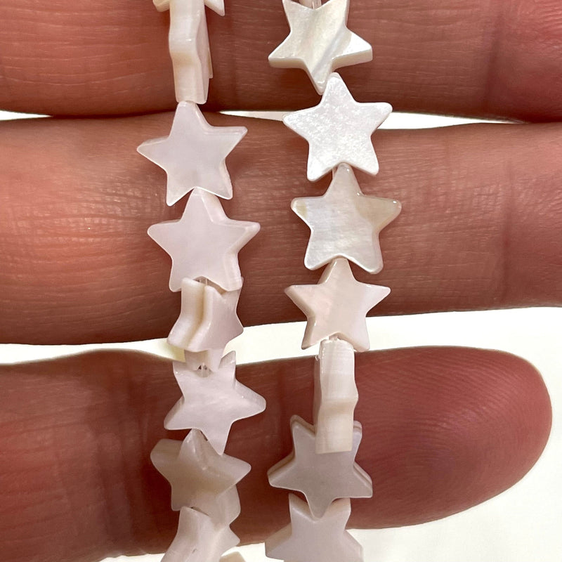 Mother Of Pearl Star 8mm Beads, Natural Mother of Pearl Star, 54 Beads Strand