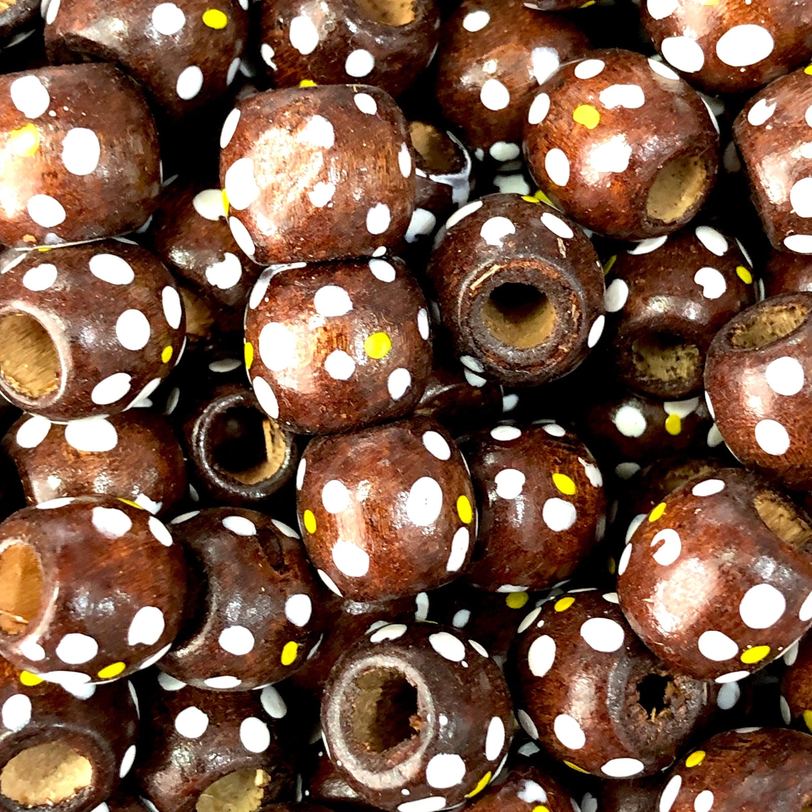 Large Hole Wooden Beads 13x12mm 20 Pieces in a pack