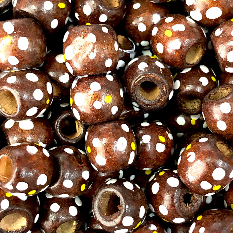 Perles en bois à gros trous 13x12mm 20 pièces dans un paquet