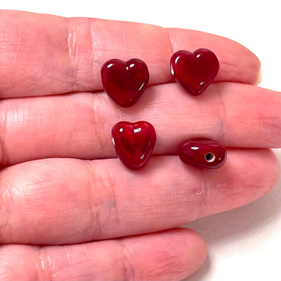 Hand Made Murano Glass Dk.Red Heart Charm