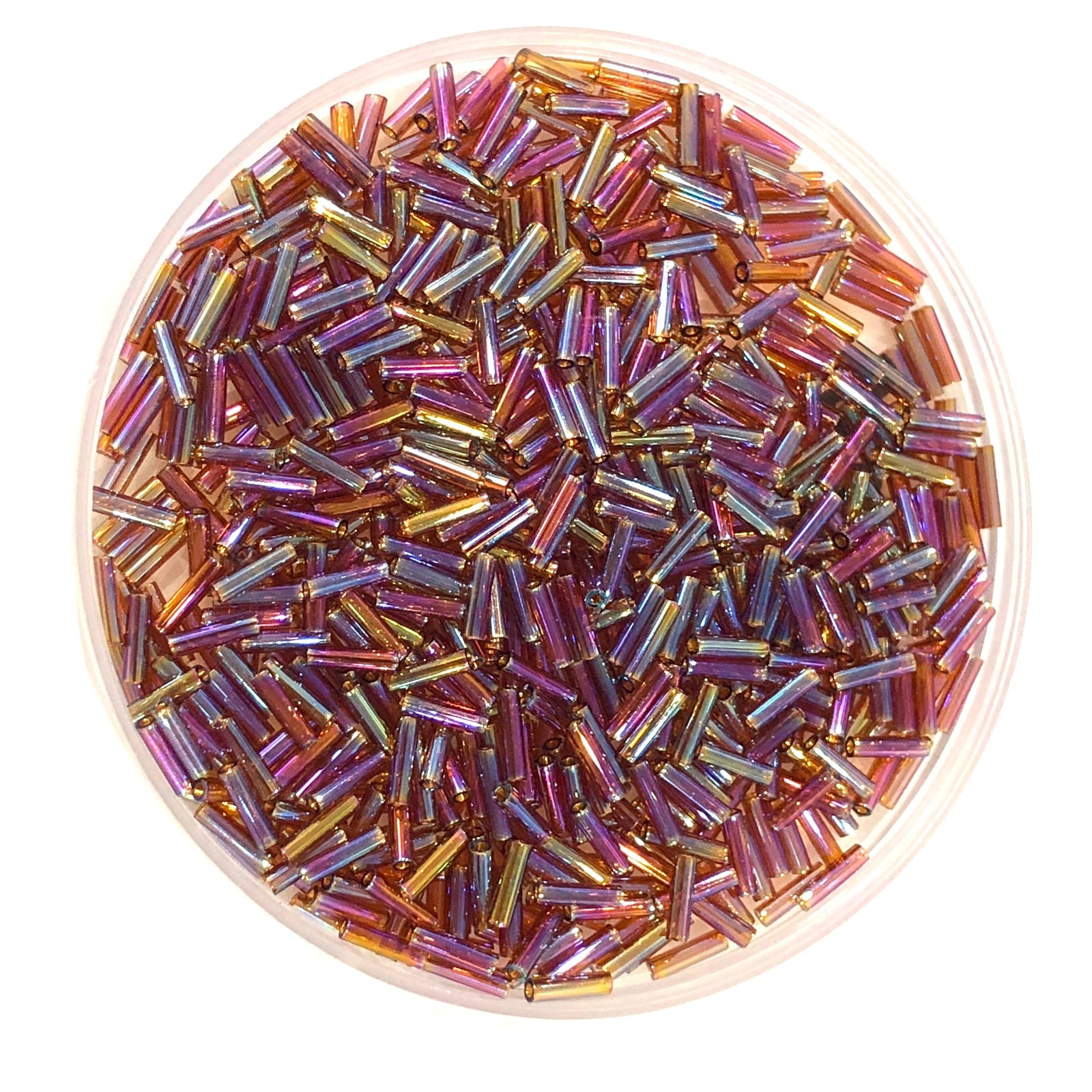 Miyuki Bugles size 6mm 0257 Transparent Topaz AB, 10 grams