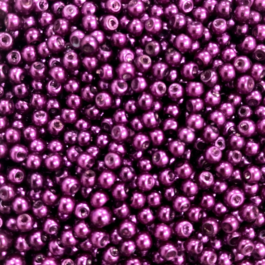 Glass Pearl Beads 6mm 8mm, Purple Color