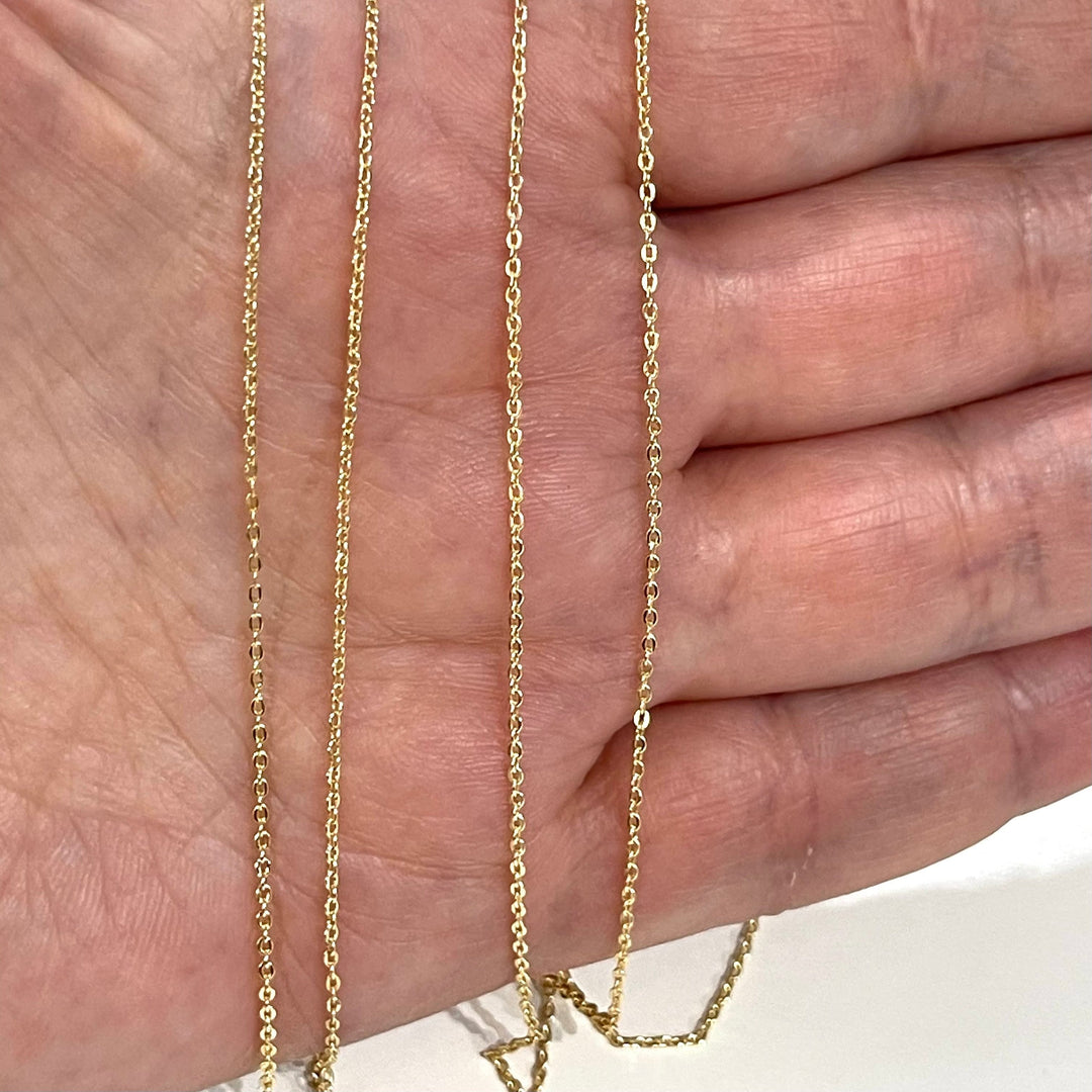NEW!!!24Kt Gold Plated Cable Chain, Gold Plated Soldered Chain 1.2mm