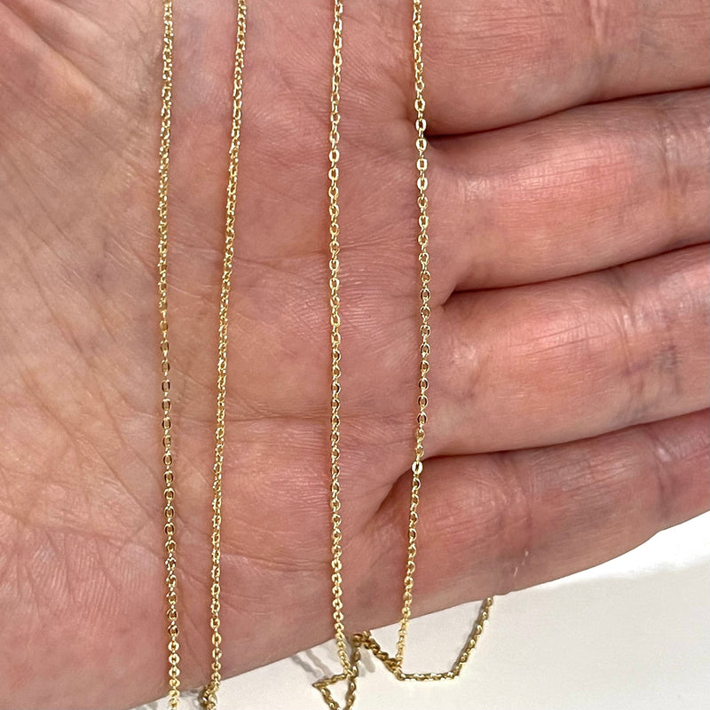 NEW!!!24Kt Gold Plated Cable Chain, Gold Plated Soldered Chain 1.2mm