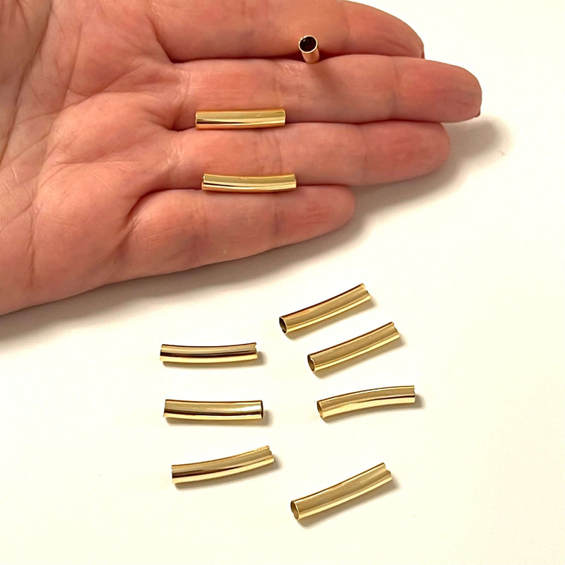 24Kt Gold Plated Spacer Tubes, Round Tube Bars , Gold Tube Bars